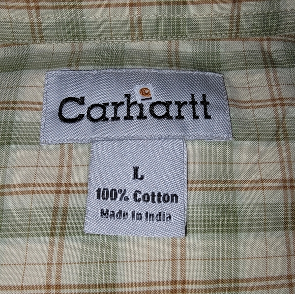 Carhartt Casual Green and Cream Button Down Shirt - Picture 3 of 8